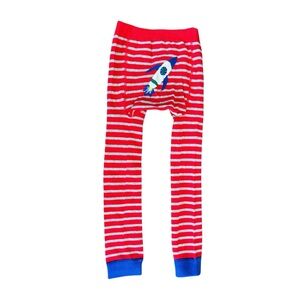 Baby Boden Red and White Striped Leggings